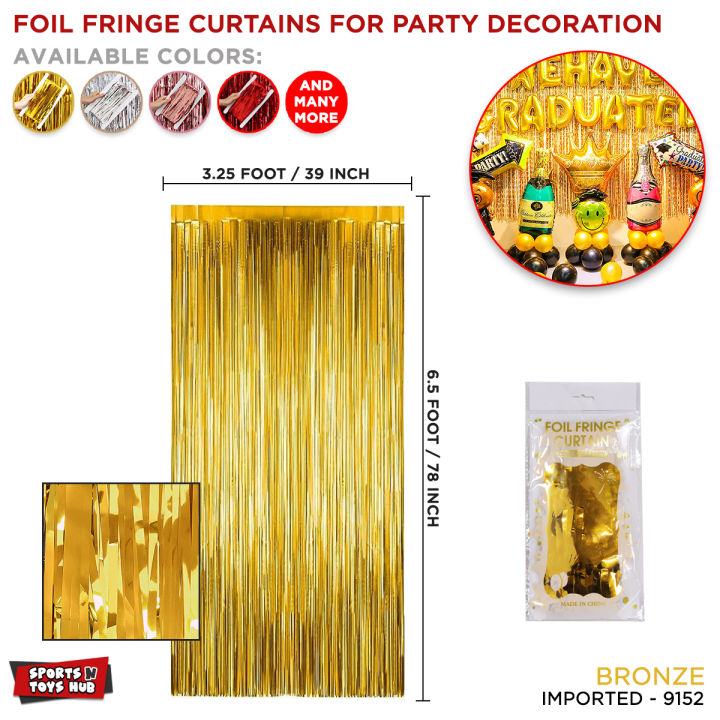 Tinsel Metallic Foil Fringe Curtains Party Photo Backdrop For Birthday Engagement wedding Anniversary Bridal Shower Baby Shower Independence Celebration Party Supplies For Home Decor Available In Gold, Green, Light Blue, Purple, Red, Rose Gold, Silver