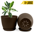 Enhance Your Space with Fast Forward Extra Large Plant Pots – Perfect Home Decor for Indoor and Outdoor Planters with Drainage - Explore Multi-Packs of Plastic Planters for Cactus and Succulents in Six Vibrant Colors. 