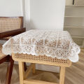 Vintage plaid lace tablecloth vintage bright silk flower bedside table cover towel. 