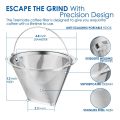 Cone Coffee Coffee Filter Reusable Stainless Steel Material with Handle. 