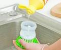 Kitchen Wash Tool Pot Dish Plastic Brush With Washing Up Liquid Soap Dispenser. 