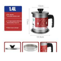 1.4L Strainer Oil Cooking Oil Filter Storage Oil Container Leakage Proof Oil Strainer Kitchen Oil Tank Cooking Oil Stainless-Steel Oil Filter Storage ,Best Oil Shaver) Can Container with Removable Filter Anti-Scalding Handheld, Lid for Cooking.. 