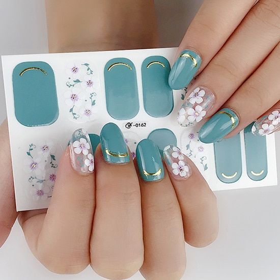 【Beauty Code】3D Korean Nail Wrap Polish pegatinas para uñas Flower Nail Art Stickers ongles Self-Adhesive Manicure