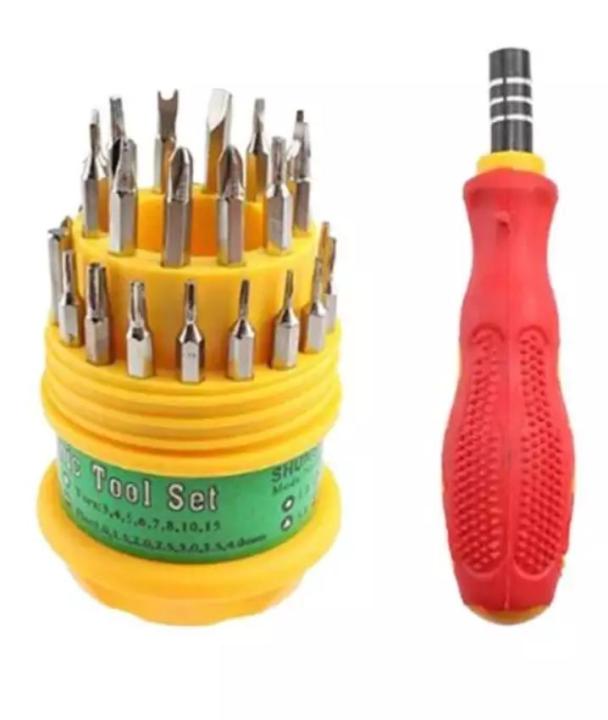 Universal Magnetic Screw Driver Kit - Red & Yellow