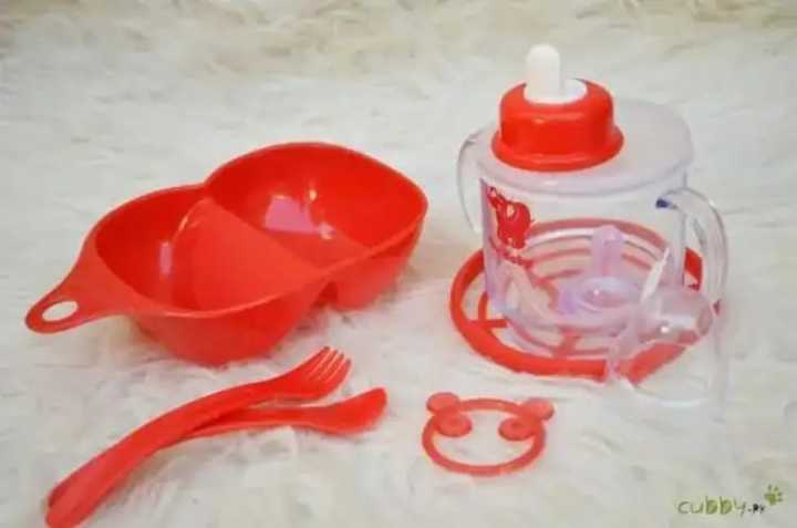 Baby Training Feeding Set 4 in 1 Feeder Beaker Straw Feeder,Bowl,Fog & Spoon Gift Set