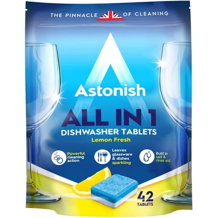 ASTONISH ALL IN 1 DISHWASHER TABLETS ( Uk imported 42 PACK)