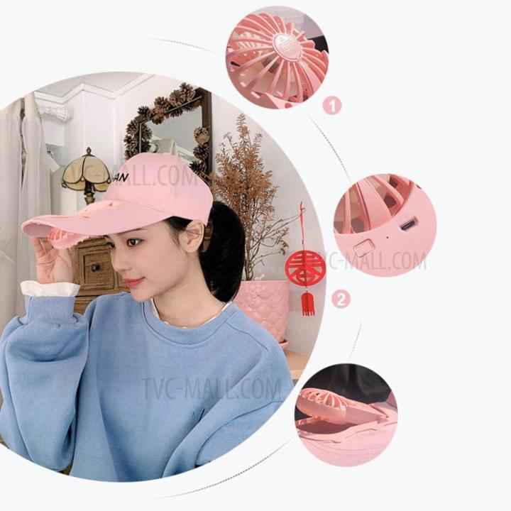 Summer Outdoor Rechargeable Fan Cap Adjustable Fabric Sun Protection