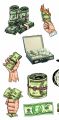 Dollar Currency Stickers - Aesthetic Art Stickers for mobile back, Laptop, dairy and for decorating your stuff and making them look more attractive - 2 inch x 2 inch Pack Of 10 Sticker. 