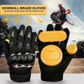 DIY Longboard Slide Gloves Skateboard Gloves Foam Protector Downhill Longboarding Skate Gloves with Slider Puck. 