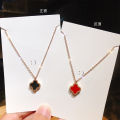 Titanium Steel Double-Sided Simple Clover Necklace for WomeninsTrendy Classic Shell Pendant Online Best-Selling Product Does Not Fade Ornament. 