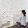 PE Foam 3D Wall Paper Safty Home Decor Wallpaper DIY Wallpaper Brick Living Room Kids Bedroom Decorative Sticker. 