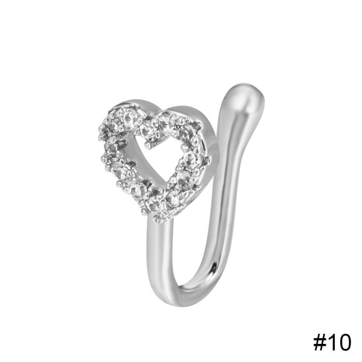 New EB Non-perforated U-haped Noe Clip tar Love Crown Noe Ring Fahion Creative Naal Ornament Jewelry Acceory