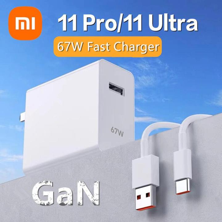 Original 67w Turbo charger for XiaoMi Mi 11 Pro  Mi 11 Ultra Xiaomi 11T Xiaomi Poco X3 GT Turbo Charger 67W Fast Charge Power QC 4.0 Adapter USB Type C 6A Cable For Redmi Note10 Mi 10 Pro 100% in 42 min