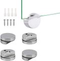 4 PCS Zinc Alloy Mirror Floating Glass Clip Set Round Shape Wide Mirror Clip Set Glass Clamps Holder Glass Shelf Bracket Bathroom Mirrors Supporting Sheet Dresser Mirror Fixed Fitting. 