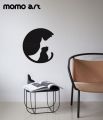 A High Resolution Sticker Artwork of a Cat and Her Baby Made in Round with a Very Unique Style. 