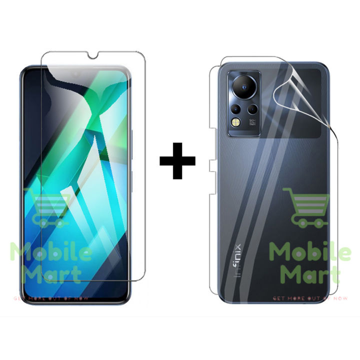 Infinix Note 12 G88 Tempered Glass Screen Protector Polish Glass + Back Jelly Protector Clear Soft Protection Film Hydrogel Film Protector For Infinix Note 12 G88