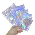 20pcs Iridescent Zip Lock Bags Pouches Cosmetic Plastic Laser Holographic Makeup Storage Bag Hologram Zipper Bags Gift Packaging. 
