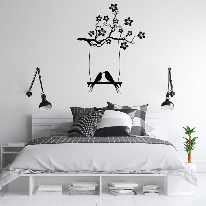 Birds Wall Decal Sticker - Love Birds Wall Decor  (24 x 32 Inches)