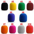 【HOT】 7X3.5Cm Black Microphone Windscreen Foam Cover Thick Mic Covers Foam Mic Pop Filter For Studio Interview Karaoke DJ (10 Colors). 