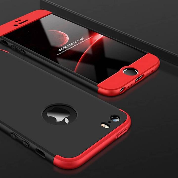 Gkk 3in1 Full Protection Case For Iphone 6/6s - Red & Black