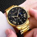 【Can last for 10 years】 Fashion Business Dashboard Calendar Fake Three-Eye Quartz Watch Roman Men's Watch   Luxury Watch. 