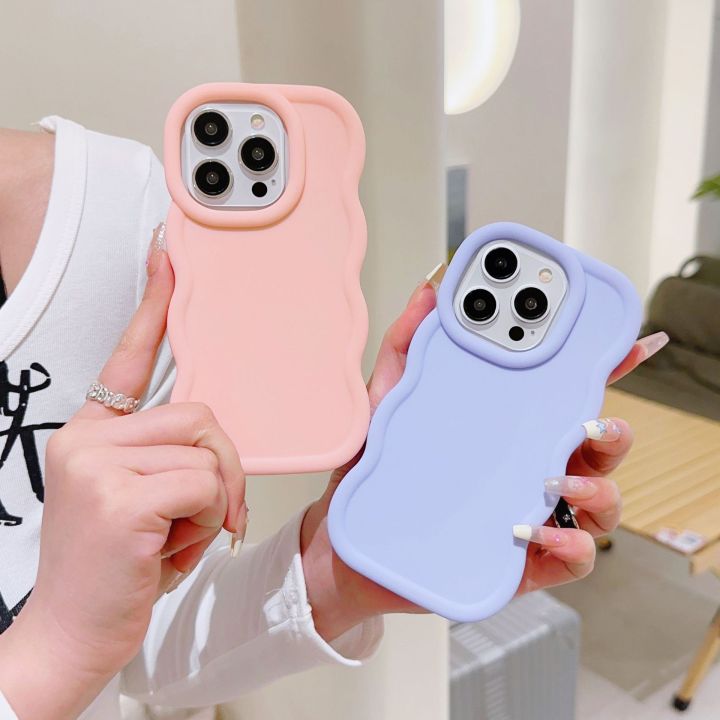 Suitable for OPPO A795G/RENO11F5GinsSimple Macaron Wave Pattern A18/A384G Mobile Phone Soft Case