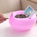 Creative Multifunction Double Layers Lazy Snack Bowl Plastic Fruit Plate Phone Holder. 