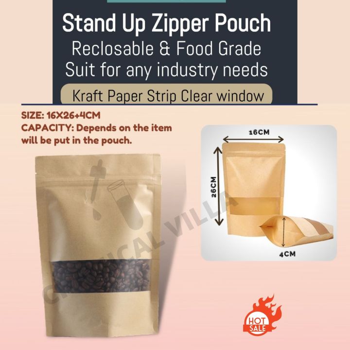 16x26cm%20Brown%20kraft%20paper%20stand%20up%20pouches%2025/50pcs,%20stand%20up%20paper%20bags%20with%20window%20and%20zipper%20Packaging%20material,%20packaging%20bags%20-%20Image%209