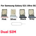 New SIM Card Adapter And Micro SD Card Tray Holder For Samsung Galaxy S21 Plus Ultra 5G. 