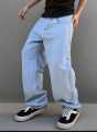 Men's Loose Fit Wide Leg Denim Jeans Retro Baggy Streetwear Trousers Casual Straight Leg Denim Pants. 