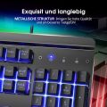 RGB Wired Gaming Keyboard, 8 Individual Multimedia Keys, Adjustable Backlight Wired Keyboard with Non-Fading Keycaps, 25 Keys Ànti-ghòsting, Splásh-Proof, Compatible with Windòws Mác Gaming. 