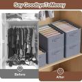 6 Grids Washable Wardrobe Clothes Organizer, Jeans Compartment Storage Box, Clothes Drawer Mesh Separation Box, Portable Foldable Closet. 