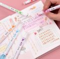 ZT - 6 Colors Kawaii Roller Flower Heart Curve Line Highlighter Pens Roller Fluorescent Marker Drawing DIY Diary School Stationery. 
