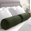Velvet Bolster Round Pillow (Set of 2). 