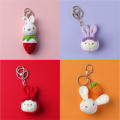 Handmade Wool keychain Soft Knitted Crochet Cute rabbit keyring Woolen Handmade crochet doll for Schoolbags Backpacks Key rings Handbag accessories Gift ideas. 