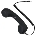 Vintage Retro Telephone Handset Cell Phone Receiver MIC Microphone for Cellphone Smartphone, 3.5 mm Socket (Black). 