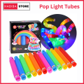 Super Sensory Toys, Mini Pop Tubes for Kids, Colorful Fidget Tubes for Toddlers, Led Light Up Pop Pipes. 