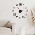 Modern Design Simple DIY Digital Clock Silent Wall Clock Room Living Decoration Punch-Free Wall Sticker Clock Home Wall Decor 1Set. 