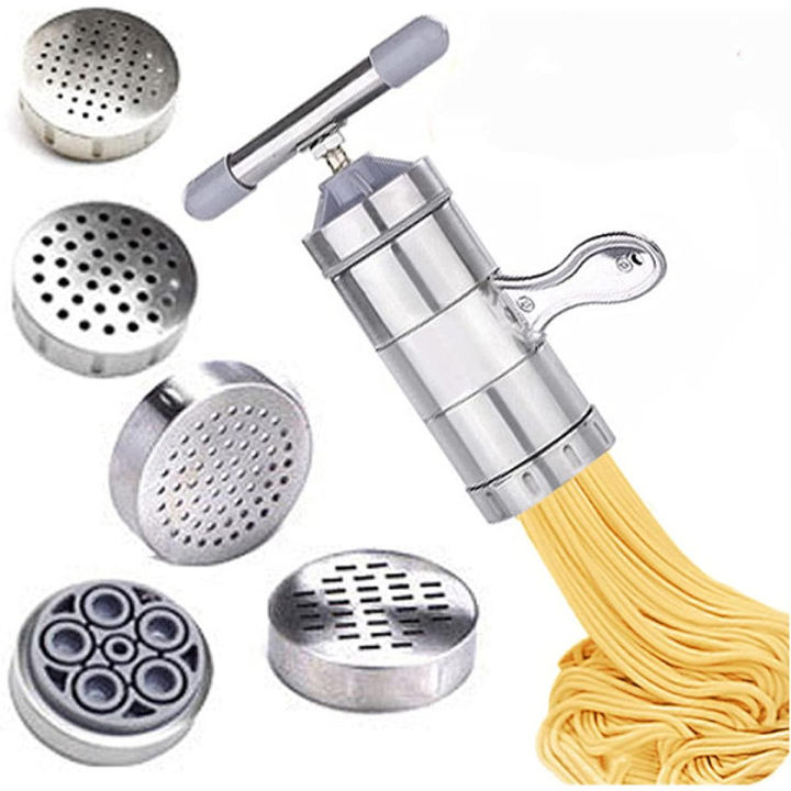 Noodles Maker - Stainless Steel Manual Noodles and Pasta Maker, Noodle Making Press Machine, Nimco Snack Maker Stainless Steel With 3 Blades by Naumart