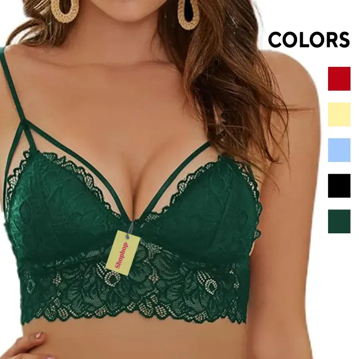 SHOPBOP%20Lace%20Floral%20Bra%20Padded%20Breathable%20Bralette%20Wriless%20Longline%20Bra%20Women's%20Tank%20Top%20for%20Girls%20One%20Size%2028-34%20-%20Image%209