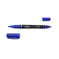 Permanent Marker Double Tip (Thick & Thin Tip) 1Pcs - 6824 - Blue. 