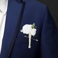 Wedding Men Boutonniere with Pin Accessories Corsage for Best Man Anniversary Marriage Prom. 