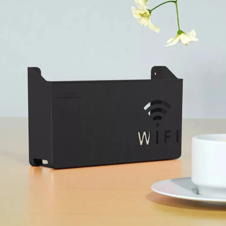 BLACK%20%E2%80%93Wifi%20Holder%20Wall%20Mounted%20WiFi%20Router%20Shelf%20Box%20%E2%80%93%20ABS%20Plastic%20Wireless%20Router%20Holder%20&%20Organizer%20%E2%80%93%20Hidden%20Cable%20Storage%20Bracket%20%E2%80%93%20Space%20Saver%20for%20Home%20&%20Office%20%E2%80%93%20Easy%20Install%20%E2%80%93%20Black,%20White,%20Gray,%20Pink%20%E2%80%93%20Wall%20Mounted%20Decorative%20Internet%20Box%20-%20Image%202