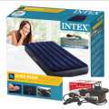 intex air mattress single 75''x30''x10'' with electric pump single air mattress. 