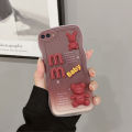 AnDyH Phone case For OPPO A1K Realme C2 Case 3D Letters Bear Cute Cartoon Design Camera Protection Premium Gradient Soft Silicone Shockproof Casing Protective Back Cover Couple Cases. 