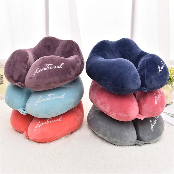 Relaxing Neck Pillow For Travel Filled with Cotton Fiber - Velvet cover - Multicolour