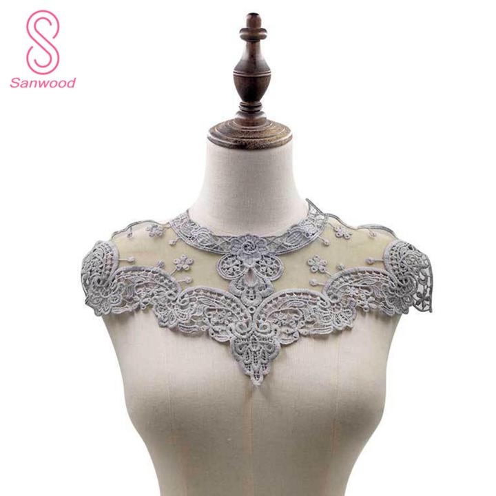 Lace Neck Collar Embroidery Process Multi-Color Lace Neck Collar