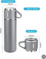 Thermos Bottle - Flask Bottle Hot And Cold - Thermos - Flask - 500ml Bottle With 2 Extra Cup Set For Tea And Coffee  - Stainless Steel Water Bottle - Thermos Cup - Insulated Water Bottle - Vacuum Bottle By AURA MART. 