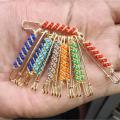 Fancy Hijab Scarf Pins Set Beaded Multicolor Safety Pins Stylish Decorative Pack of 6/12. 
