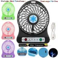 Portable Mini Fan Charging rechargable battery with usb cable. 